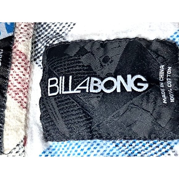 Vintage 90s Billabong Design Works Plaid Flannel Shirt Size M Surf Style - Picture 2 of 13